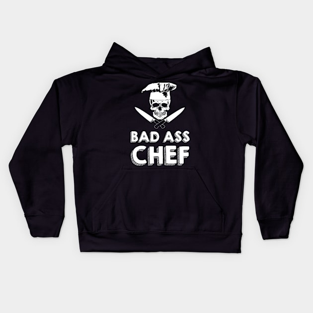 Bad ass chef t shirt funny chef Kids Hoodie by klausgaiser